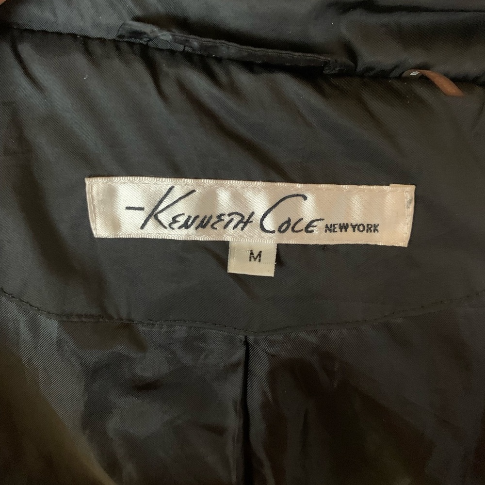 Kenneth Cole New York‎ Down Black Puffer Jacket Trench Medium Elegant Old Money - Picture 5 of 9